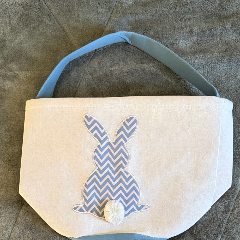 Blue and White Bunny Basket - Picture 2 of 3